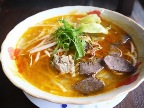 Bun Bo Hue (spicy beef thick rice noodles)