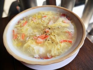 Snow crab and corn soup