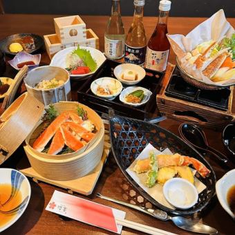 【계절 한정】게 밥상 7품 6000엔(부가세 포함) 런치・디너 양쪽 가능