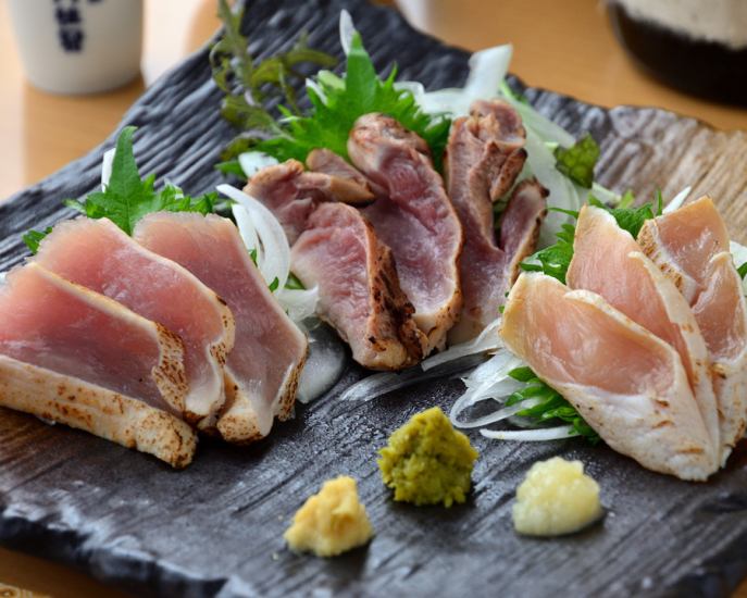 厳選したさつま知覧どりの黒焼きやたたきは絶品!お酒との相性◎