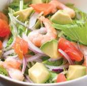 California cobb salad with shrimp and avocado