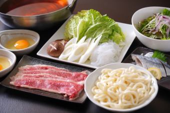 【고베규 스키야키 코스】〔2h 음료 무제한 포함〕고베규 스키야키+5품 요리 붙어 6,000엔(부가세 포함)