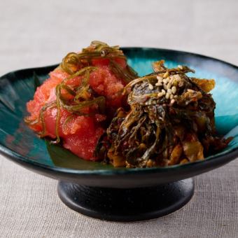 めかぶ明太子と辛子高菜