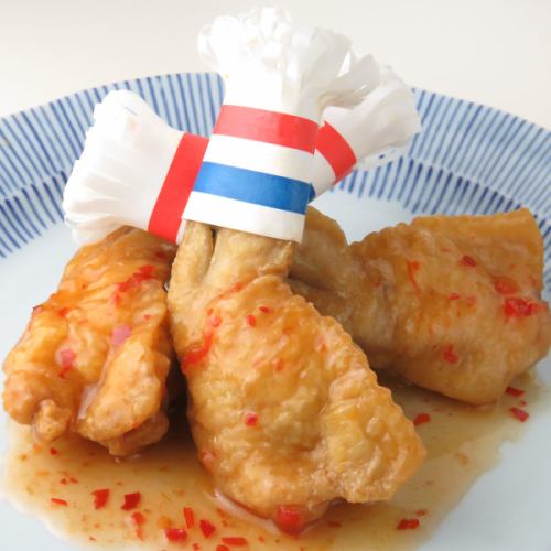 Chicken wings stuffed with mochi