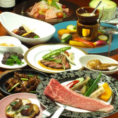 [The owner's proud course where you can enjoy luxurious ingredients] 4,400 yen with A5 steak & diced tongue steak♪