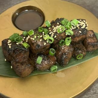 Charred Japanese black beef liver with sesame and salt sauce that will make you love liver