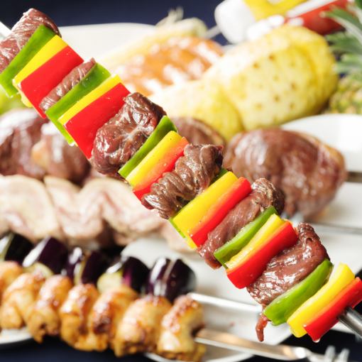 [All-you-can-eat and drink 3-hour plan] 23 types of churrasco & over 200 drinks All-you-can-eat and drink plan 180 minutes 9,900 yen