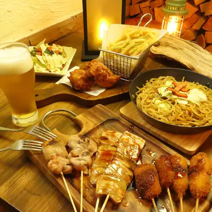 【居酒屋定番コース♪】刺身2種&串焼・串揚4種盛り全7品飲み放題付き3500円