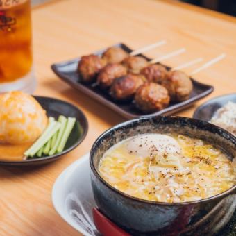 2H飲み放題付◆おすすめ6品コース！名物鶏の煮込み、焼鳥1種、自家製つくね等3480円(税込)