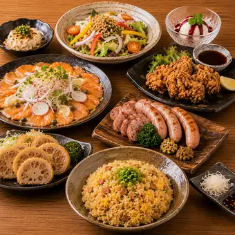【お得に宴会◎平日3Ｈ/金・土・祝前2Ｈ】『猿八 お手軽コース』 7品 飲み放題付3,000円（税込）