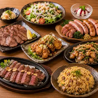 【肉好き必見◎3時間飲み放題付】 全9品 『厳選肉コース』 4500円(税込）