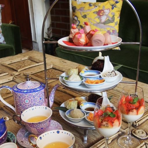 【香りを楽しむアフタヌーンティー】老舗スイーツ×中華＋限定いちごパフェ・飲み放題120分付