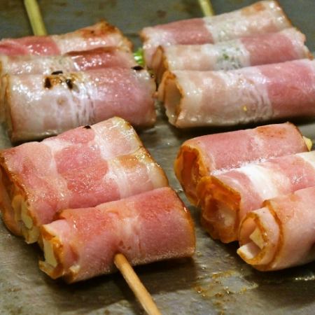 Asparagus Bacon Wrapped Skewers / Cheese Bacon Wrapped Skewers