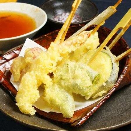 Assorted seafood and seasonal vegetables tempura