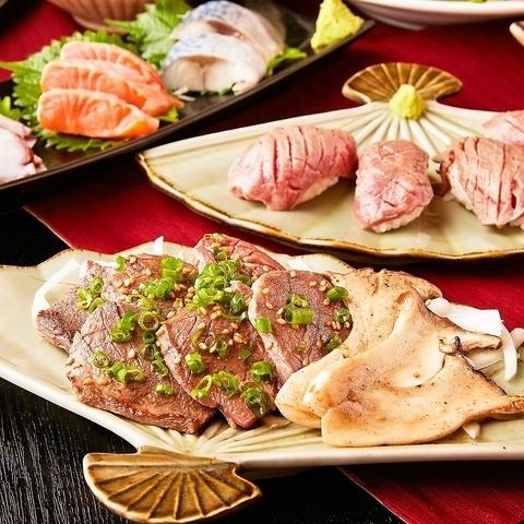 Domestic beef tongue dishes and a relaxing chat in a calm Japanese restaurant♪