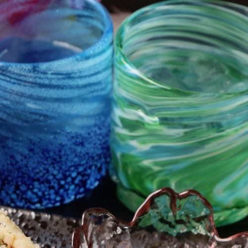 泡盛を琉球グラスで楽しめます♪600円(税込)～