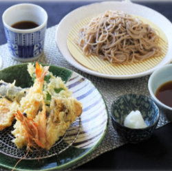 車海老と季節野菜のそばセット