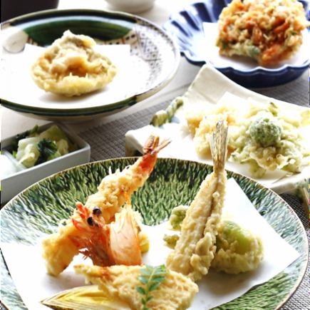 [Limited Time Offer] Spring Tempura Set: Enjoy seasonal ingredients with 6 tempura dishes and rice, 4,400 yen (tax included)