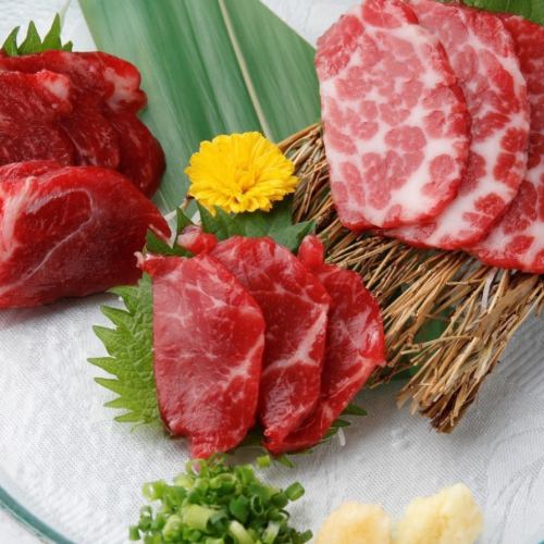 3種馬肉刺身