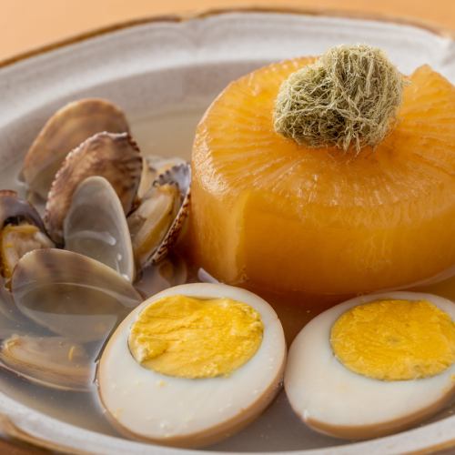 とろろ昆布大根と卵のあさり出汁