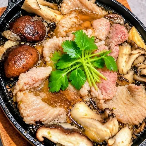 Wild boar and wild mushroom hot pot
