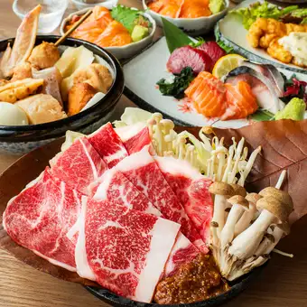 【人気No.1コース】岐阜名物！飛騨牛朴葉味噌焼き、厳選鮮魚お造り堪能！2時間飲み放題付全9品