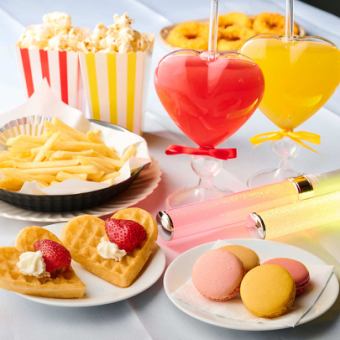【推し活ベーシック】カラオケ2H+特製デザートやおつまみ等5品+推し活ドリンク+ソフドリ飲み放題