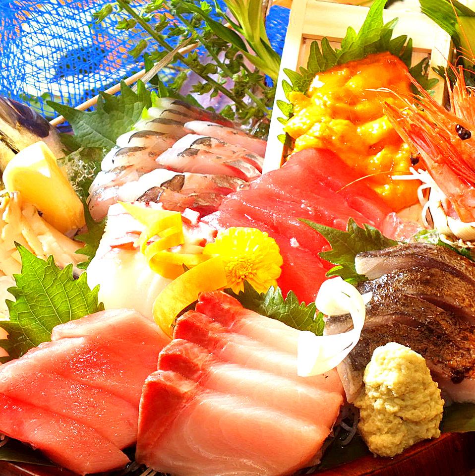 說到Hananomai，新鮮的生魚片！享受新鮮的魚的生魚片