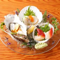 Shellfish sashimi platter