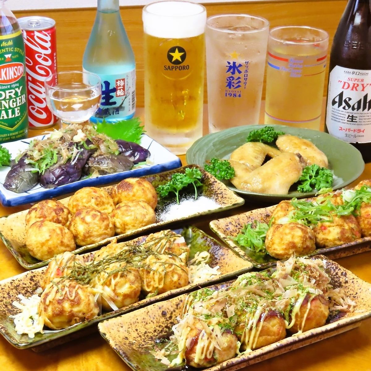 こだわりのカリとろたこ焼き！お酒のアテもご用意しております！