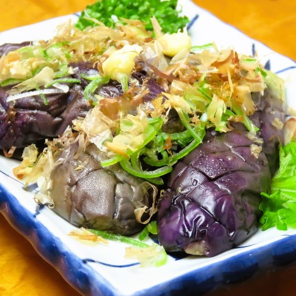 【揚げなす生姜醤油あえ】薬味のアクセントであっさりと！