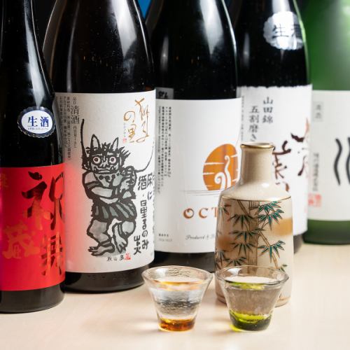 常時10種以上の日本酒はおばんざいとの相性抜群◎
