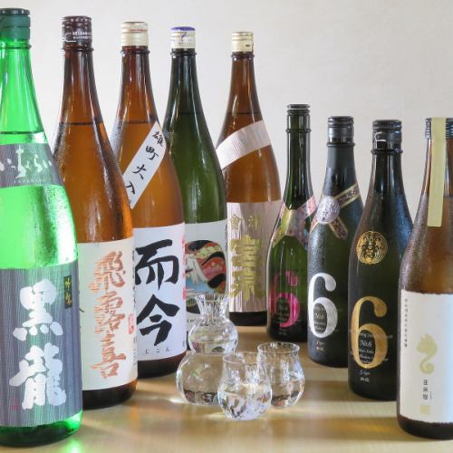 和食料理の合う日本酒、焼酎類も多数取り揃えております