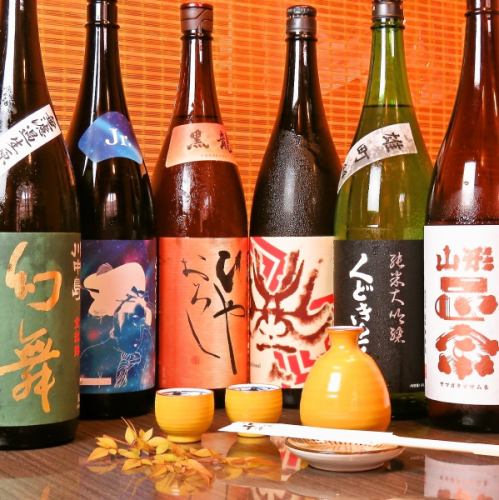 Local sake from all over Japan such as Tohoku, Hokuriku, and Shinshu is available!