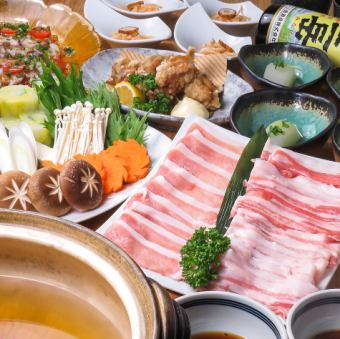 Karaoke is also OK! 7 dishes including black pork belly and loin shabu with 2 hours [all-you-can-drink] [New Year's party course] 3500 yen (tax included)