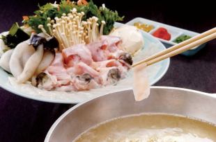 <Great value banquet plan> Course with blowfish chili hotpot and abalone sashimi, premium all-you-can-drink included