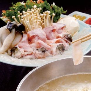 Banquet plan: Fugu hotpot and seven kinds of sashimi course with standard all-you-can-drink