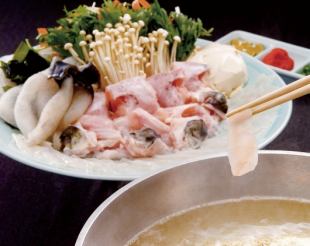 《宴會方案》河豚火鍋和7種船森生魚片套餐標準無限暢飲