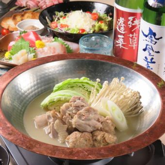 Luxury course ☆ [2.5 hours all-you-can-drink] 13 dishes in total for 7,000 yen! Healthy chicken mizutaki & 5 types of skewers & today's special dishes ♪
