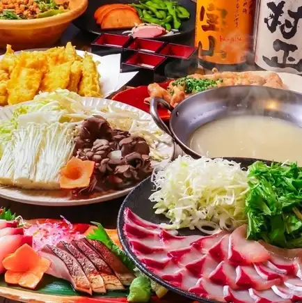 冬コース!贅沢鰤しゃぶに刺身の食べ比べ♪宴会コース飲み放題付き6000円!(税込)
