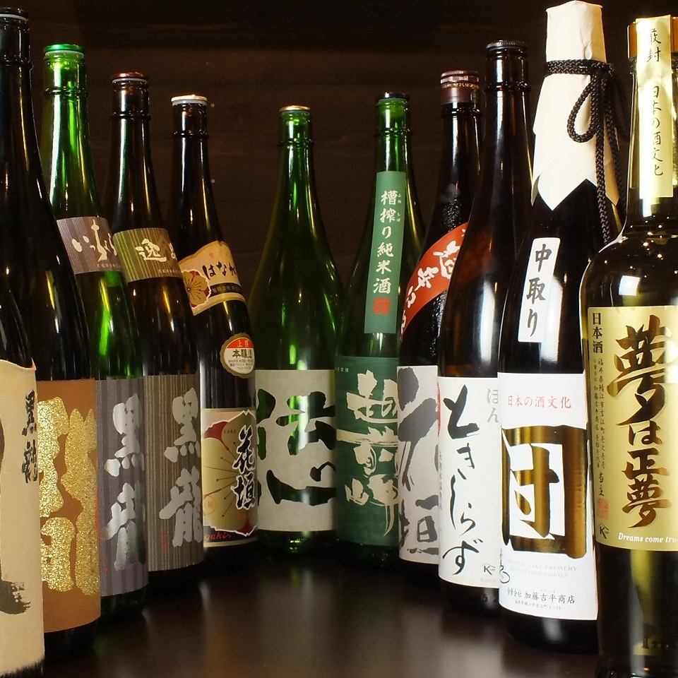 越前の美味しい地酒や日本酒、黒龍・梵・一本義など多数ご用意◎