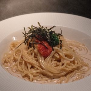 明太クリームパスタ