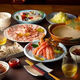 【席料・お通し等なし】3H飲み放題★当店最高級！蟹しゃぶなど全40品食べ放題6500円