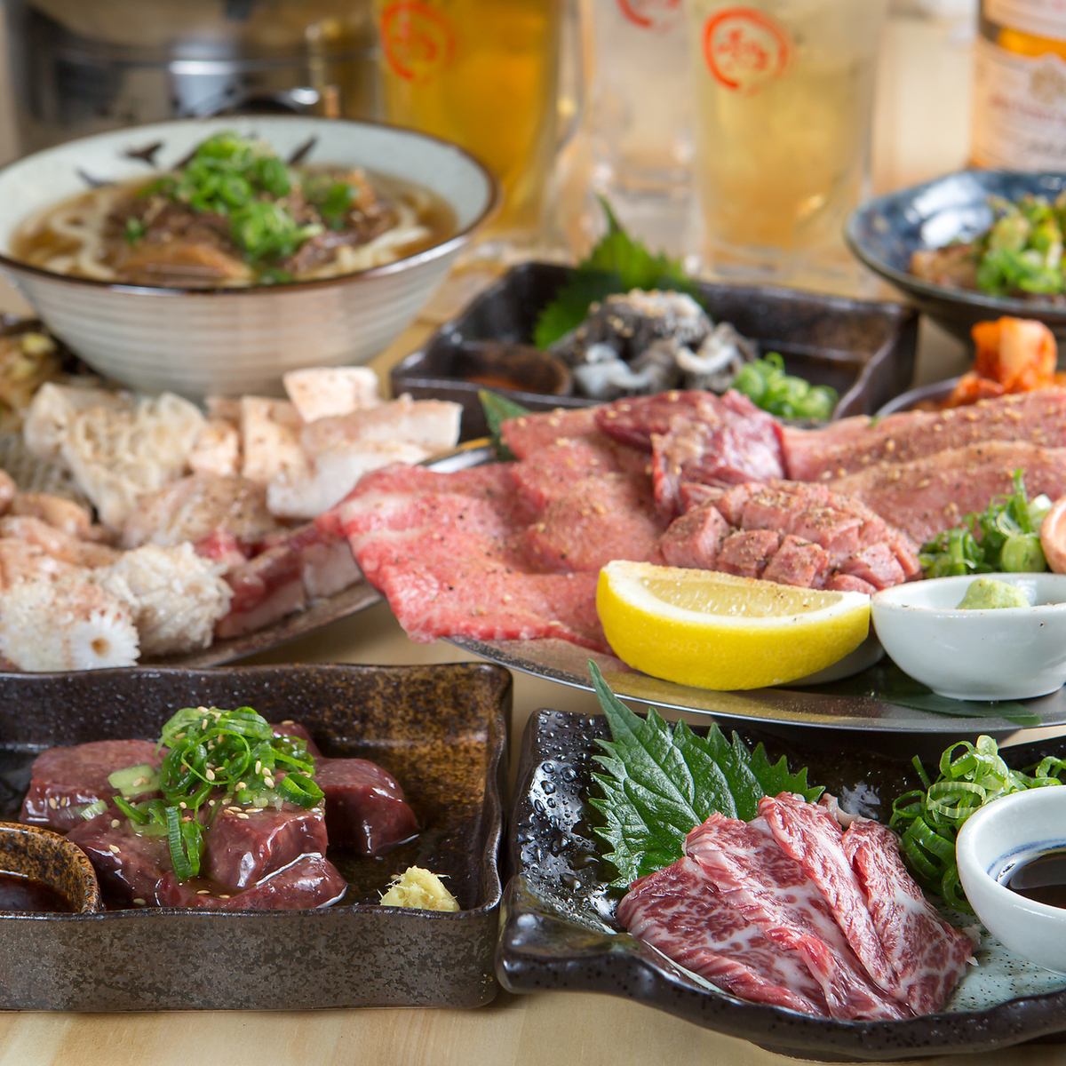 Enjoy the Omi beef yakiniku course with 2 hours of all-you-can-drink!