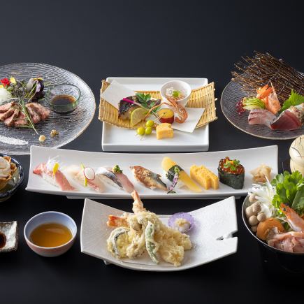 [Premium course 7,500 yen] 9 dishes/Specially selected premium nigiri and Japanese black beef steak included!