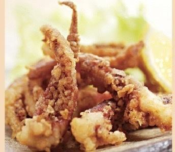 Deep fried squid tentacles