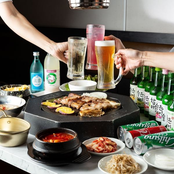 [Special coupon available ◎] All-you-can-eat and drink for 2 hours ★ Underwater aged samgyeopsal set ◎ 4,488 yen (tax included)