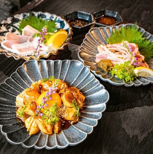 Our specialty: Fresh three types of chicken sashimi