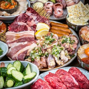 【SNSやTVでバズってる】焼肉×野菜巻串××肉寿司の超贅沢な食べ放題◎期間限定5000円→3500円