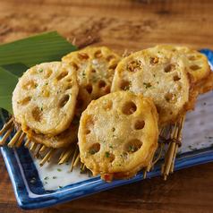 Deep-fried lotus root in Hakata style